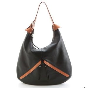 Christopher Kon Black Hobo  Tote Shoulder Bag